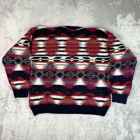 Vintage Etchings Shetland Wool Aztec Sweater Pullover Southwestern Navajo Men XL - Picture 4 of 8